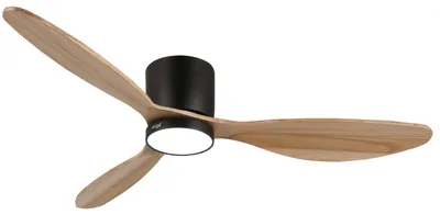 Productafbeelding van Plafondventilator Laag Profiel - 132 cm Met LED-licht - Massief Hout - Woonkamer En Slaapkamer