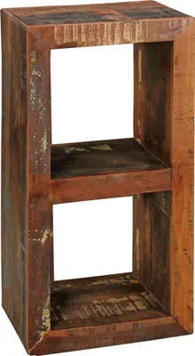 Bücherregal Kalkutta Massivholz 2 Ebenen Shabby-Chic 45x35x90cm – Ansicht 1