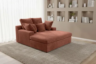 Produktbild von Lounge Chaiselongue AROSA Liege in Stoff Tilia Rostbraun