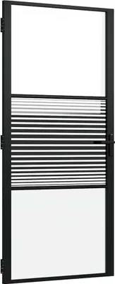 Immagine prodotto di vidaXL Porta in vetro a righe nere 93 x 3,5 x 201,5 cm in alluminio