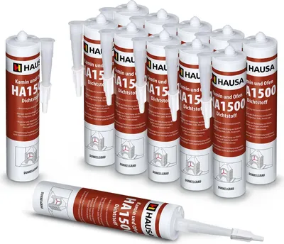 Produktbild von HAUSA Kamin Ofen Dichtstoff HA1500 hitzebeständige Dichtmasse 1500°C 12 x 310ml