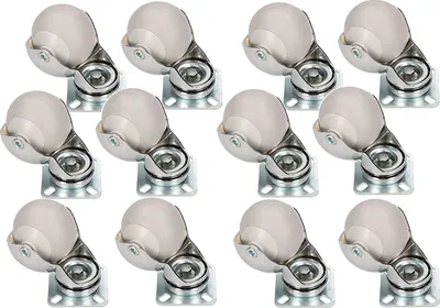 Produktbild von KOTARBAU® 12er Set Möbelrollen Ø 50mm Alle Böden Geeignet Lenkrollen Gummirollen Transportrollen Sofarollen Schieberollen Werkzeugrollen Schwerlastrollen