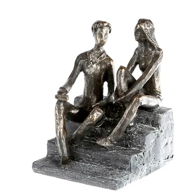 Produktbild von Casablanca by Gilde Dekofigur Skulptur Discussion bronzefarben H. 17 cm,16264