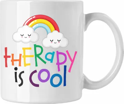 Produktbild von Trendation -  "Therapy Is Cool" Tasse Geschenkidee für Psychotherapie-Fans (Weiß)