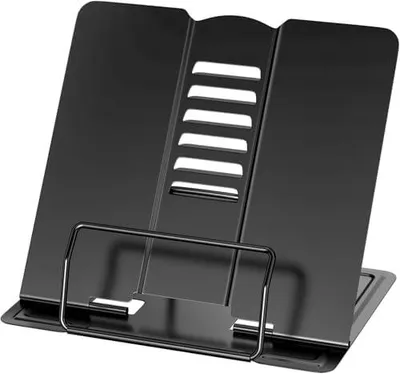 Produktbild von Leseständer, Multifunktionaler Metall-Buchhalter, Tragbarer Verstellbarer Metall-Buchständer, Buch-/Handy-Staffelei-Kopierhalter, Schwarz