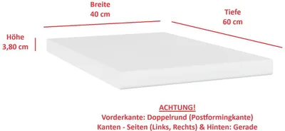 Produktbild von Küchen Arbeitsplatte 40 cm breit, 38 mm Stark, Weiss matt Küche Aria