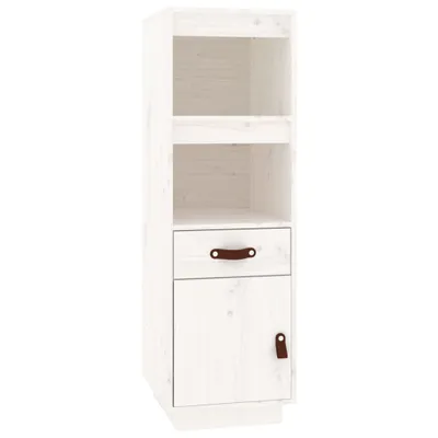 Immagine prodotto di Credenza Bianca 34x40x108,5 cm in Legno Massello di Pino