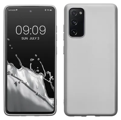 Produktbild von kwmobile Handyhülle für Samsung Galaxy S20 FE Hülle - Silikon Case metallisch schimmernd - Schutzhülle Cover - Metallic Silber