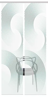 Produktbild von BEXON Schiebegardine, Halbkreismotiv, halbtransparent, 260x60 cm