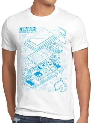 Produktbild von style3 Blaupause Switch Herren T-Shirt pro gamer konsole joypad