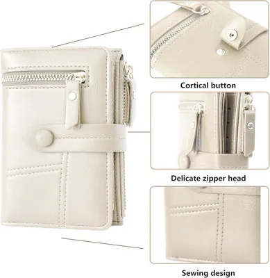 Produktbild von Geldbörse Damen 14×10cm, Geldbeutel Viele Fächer, Portemonnaie Damen Kunstleder mit Münzfach Hochwertiges Kunstleder & langlebiges Design Kompakte Größe