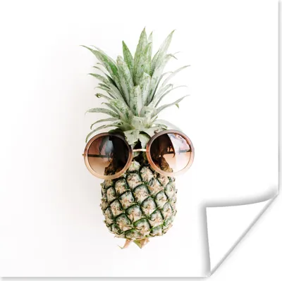Produktbild von MuchoWow® Poster Sonnenbrille - Ananas - Tropisch 75x75 cm - Wand Dekoration