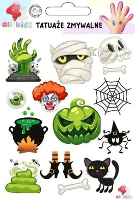 Produktbild von Abwaschbare Tattoos für Kinder zu Halloween 3 – All4Kids