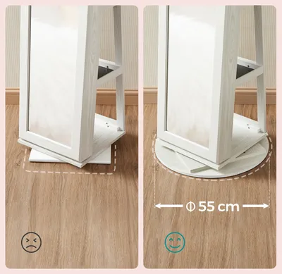 Image de SONGMICS Armoire à bijoux Armoire à glace Clés, Idée cadeau, 3 étagères