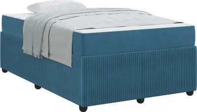 Produktbild von vidaXL Bettrahmen mit Matratze Blau 120 x 200 cm Stoff