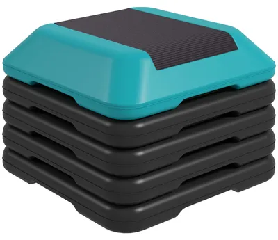 Produktbild von Fitness-Stepper, rutschfest, h?henverstellbar (10/15/20/25/30 cm), Belastbarkeit 150 kg, blau