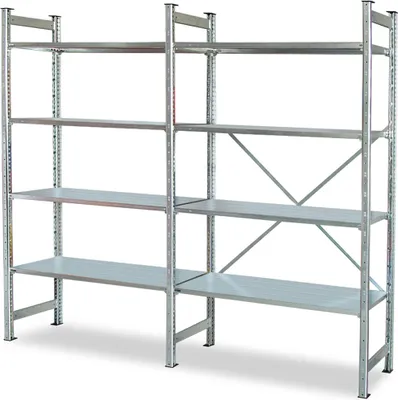 Produktbild von Komplettregal mit 8 Böden, Stecksystem, verzinkt, BxTxH 2105 x 415 x 2000 mm