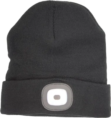Produktbild von Mütze LED Beanie Wintermütze Schwarz Sportmütze Stirnlampe Freizeitmütze Damen Herren Licht LED
