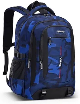 Image de Bagages noirs pour garçons - Grande capacité, bagages tendance avec compartiment pour ordinateur portable, imperméables et pratiques pour l'école et les voyages
