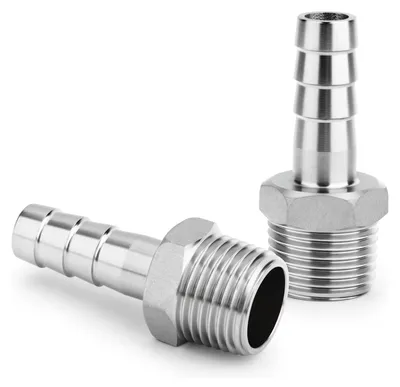 Schlauchtülle Edelstahl, Größe 3-6, 2 Stück, silber
