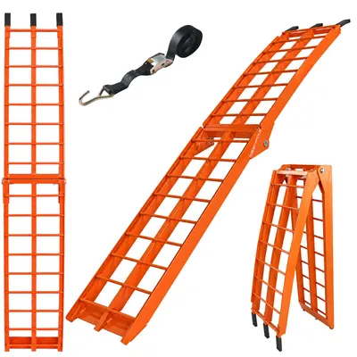 Produktbild von TRUTZHOLM 1x Auffahrrampe klappbar 180 cm Traglast 340 kg Alu Riffelstab Verladerampe orange