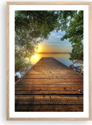 Produktbild von Gerahmtes Poster - Rahmen in heller Eiche - Brücke See - 50x70 cm - Wand Bild - Wanddeko - Wandbilder - Kunstposter - Wandposter - Bilderrahmen - Bilder - Kunstdruck - Wandbild - P2NPA50x70-3528