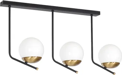 Obrázok produktu pre Stropné svietidlo CARINA, bielo-čierne, 3xE14x40W, sklo, rozmery: 38x65x14 cm, IP20, Milagro