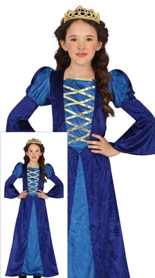 Immagine prodotto di Guirca Costume Medievale Blu Ragazze 5-6 Anni 5-6 Anni