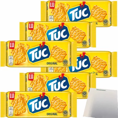 Produktbild von TUC Cracker Original Salzgebäck 6er Pack (6x100g Packung) + usy Block