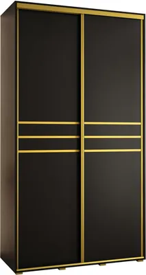 Produktbild von MEBLE KRYSPOL Davos 10 Schrank, zwei Türen - 235,2x140x60 cm - Schwarz Schwarz Gold