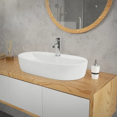 Obrázek produktu pro LuxeBath umyvadlo Oválné umyvadlo na desku, 60x40x12 cm, lesklá bílá, keramika