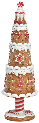Produktbild von Tannenbaum Lebkuchenhaus Stil Deko-Aufsteller 25 cm Weihnachtsdeko
