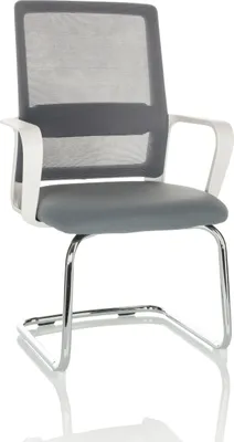 Produktbild von hjh OFFICE Freischwinger mit Armlehnen VISITER W Stoff / Netzstoff Stuhl für Büro Zuhause, Besucherstuhl Schwingstuhl bis 120 kg belastbar