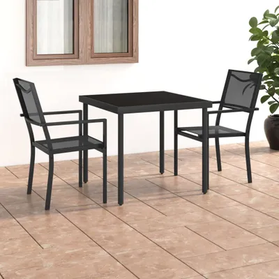 Produktbild von The Living Store 3-tlg. Garten-Essgruppe Stahl