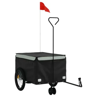 Produktbild von vidaXL Fahrradanhänger Schwarz und Grau 45 kg Eisen