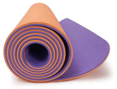 Produktbild von yogabox Yogamatte TPE 2-farbig - lila / orange 183 x 61 x 0,6 cm