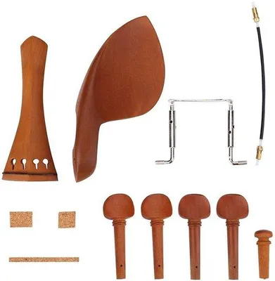 Productafbeelding van Vioolaccessoire-set van jujubehout - Strijkstoksteunen - Stemmechanieken - Kinsteunen - Hout - Duurzaam - Betrouwbaar
