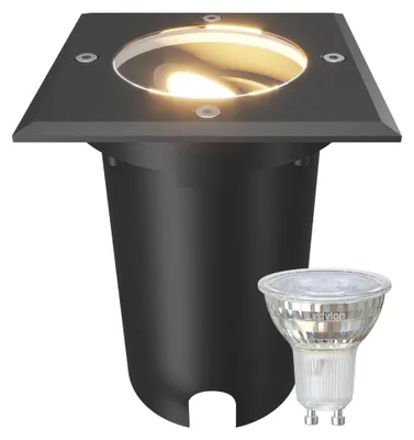 Produktbild von Ledvion LED Bodenstrahler Außen IP67 3W 230V 345Lm 2700K GU10 quadratisch