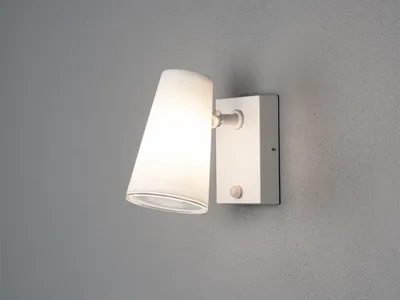 Produktbild von Konstsmide Fano Wandleuchte Spot mit Bewegungsmelder grau/weiss, 1xE27 Sockel, max 1x25W, 240V,Aluminium/Kunststoff, 7873-250