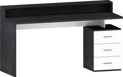 Produktbild von Schreibtisch Dchiriche, Schreibtisch mit Platte, Mehrzweck-Büroschreibtisch, platzsparender Schreibtisch mit mehreren Positionen, 160x60h90 cm, Weiß und Schiefer
