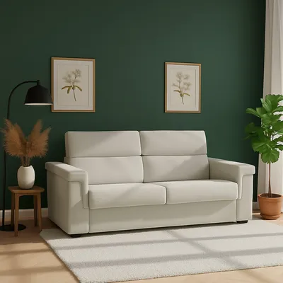 Immagine prodotto di Rigolato - Divano Letto 2 Posti, 185x95 cm Beige, Sfoderabile Italy