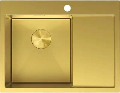 Produktbild von Mexen Exar Edelstahlspüle 1-Becken mit Abtropffläche links 620 x 480 mm, gold - 6431621005L-55