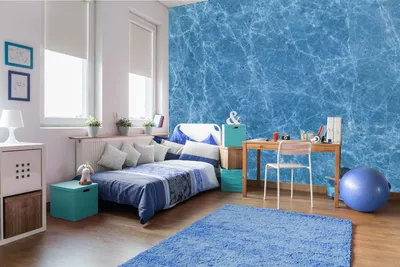 Produktbild von Vlies Fototapete BLAUER MARMOR TEXTUR 375 x 250 cm (inkl. Kleister) - Vlies Tapete, Wandtapete, Wandbilder - Tapete für Wohnzimmer Schlafzimmer, Büro, Küche - Montagefertig