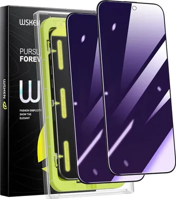 Produktbild von WSKEN iPhone 15 Pro Max Sichtschutz Schutzfolie 2 Stück Anti Blaulicht Panzerfolie 6.7 Zoll
