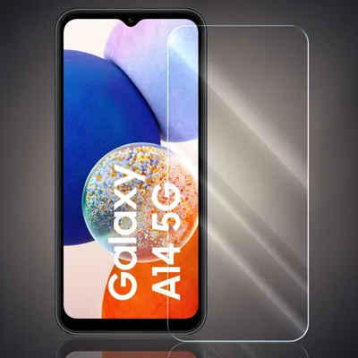 Produktbild von Panzer Folie für Samsung Galaxy A14 / A14 5G Echt Glas Displayschutzfolie Transparent Glasfolie 9H Härtegrad Schutzglasfolie