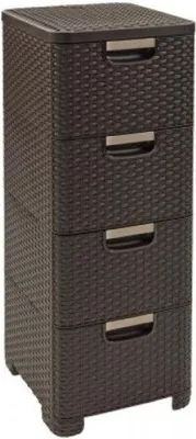 Obrázok produktu pre Zásuvka 4x 14l RATTAN Style - hnedá