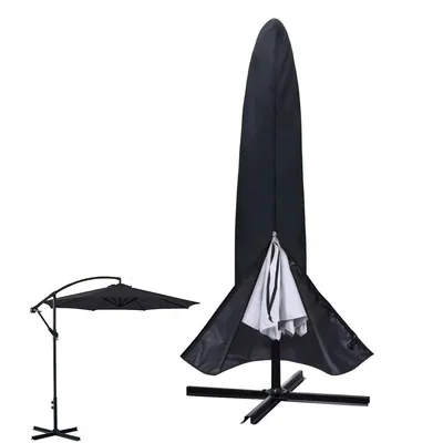 Produktbild von Schirmhülle,Schutzhülle Sonnenschirm, mit Stab bis Ø 280 cm Winterfest Groß Ampelschirm,30*81*45cm,Schwarz