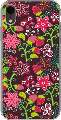 Produktbild von MuchoWow® Handyhülle Schutzhülle Hülle für Telefoonhoesje iPhone XR Mädchen - Obst - Blumen - Muster - Mädchen - Kinder - Kind - Kind Silikon Softcase Handy Hülle - Schutzdeckel