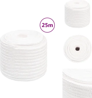 Imagen del producto de vidaXL Cuerda para botas, blanca, 18 mm, 25 m, de polipropileno - Cuerdas