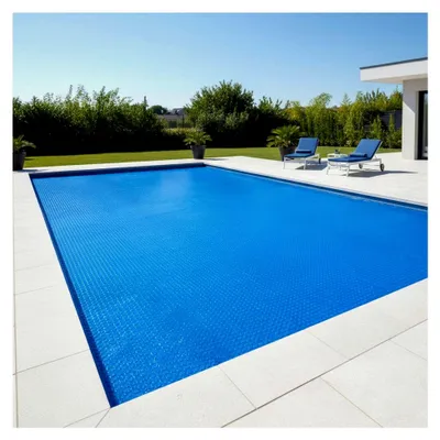 Produktbild von Solarfolie eckig | 6 x 4 m | blau | 400µ | Noppenfolie, schwimmend | Poolabdeckung